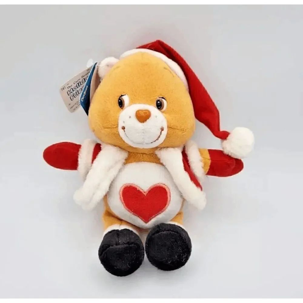 NWT Vtg 2006 Care Bears 8” Tenderheart Bear Holiday Friends Santa Stuffed
